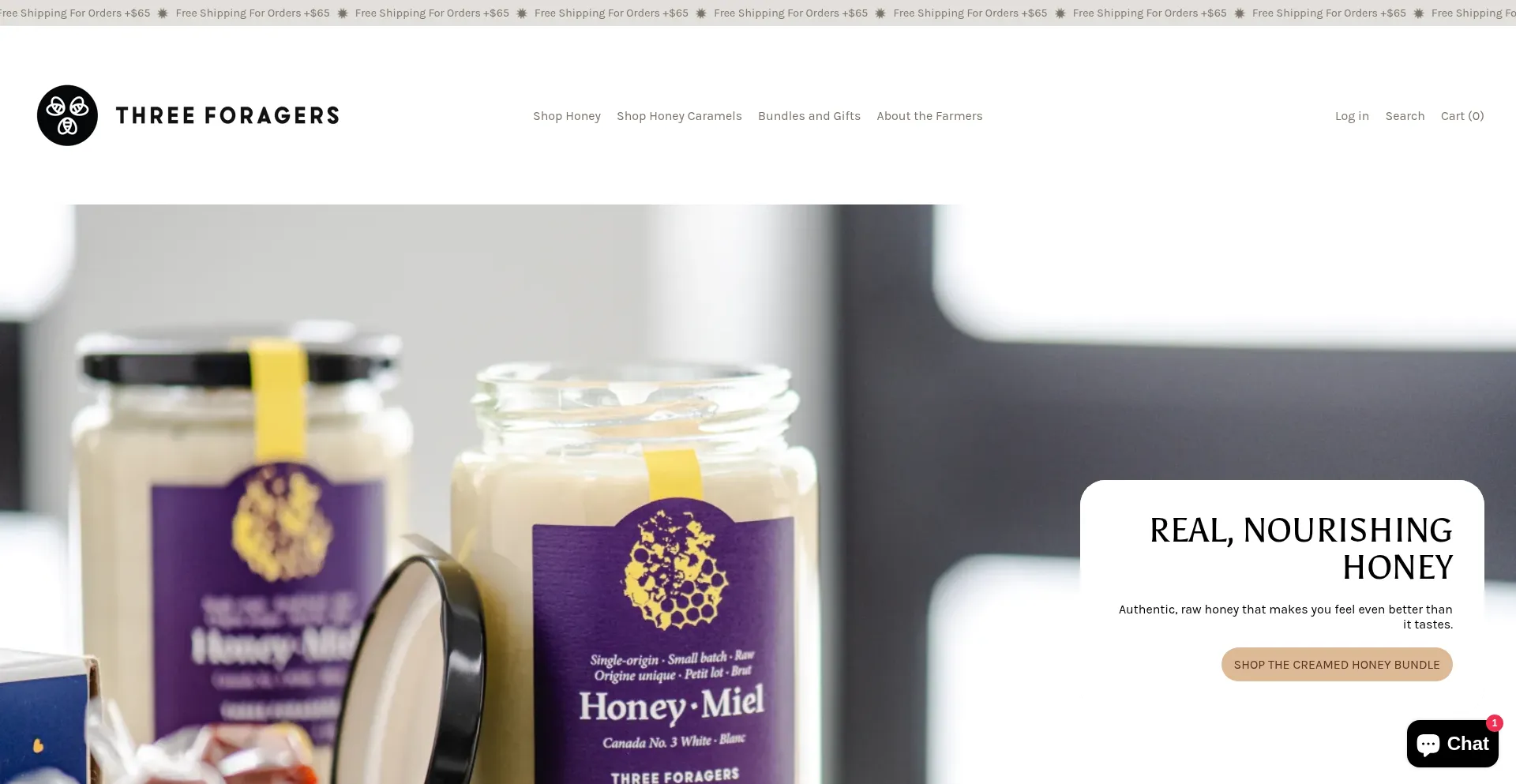 Website screenshot of Threeforagers.com