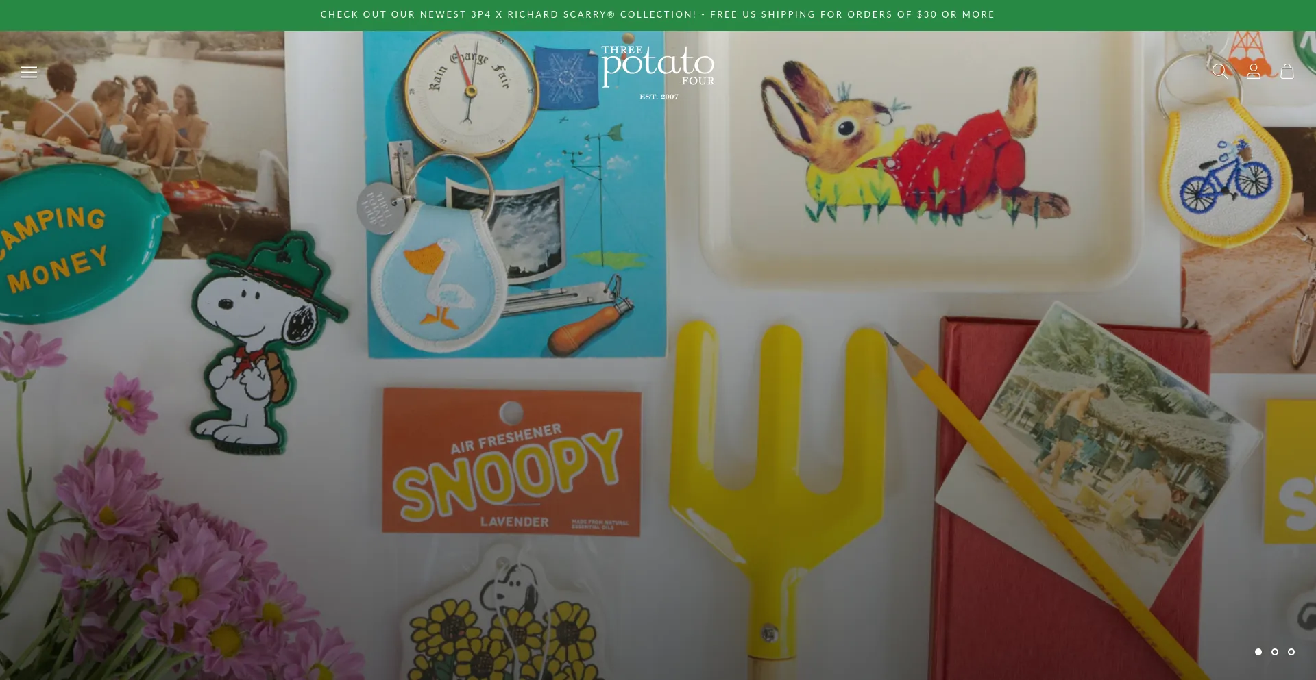 Website screenshot of Threepotatofour.com