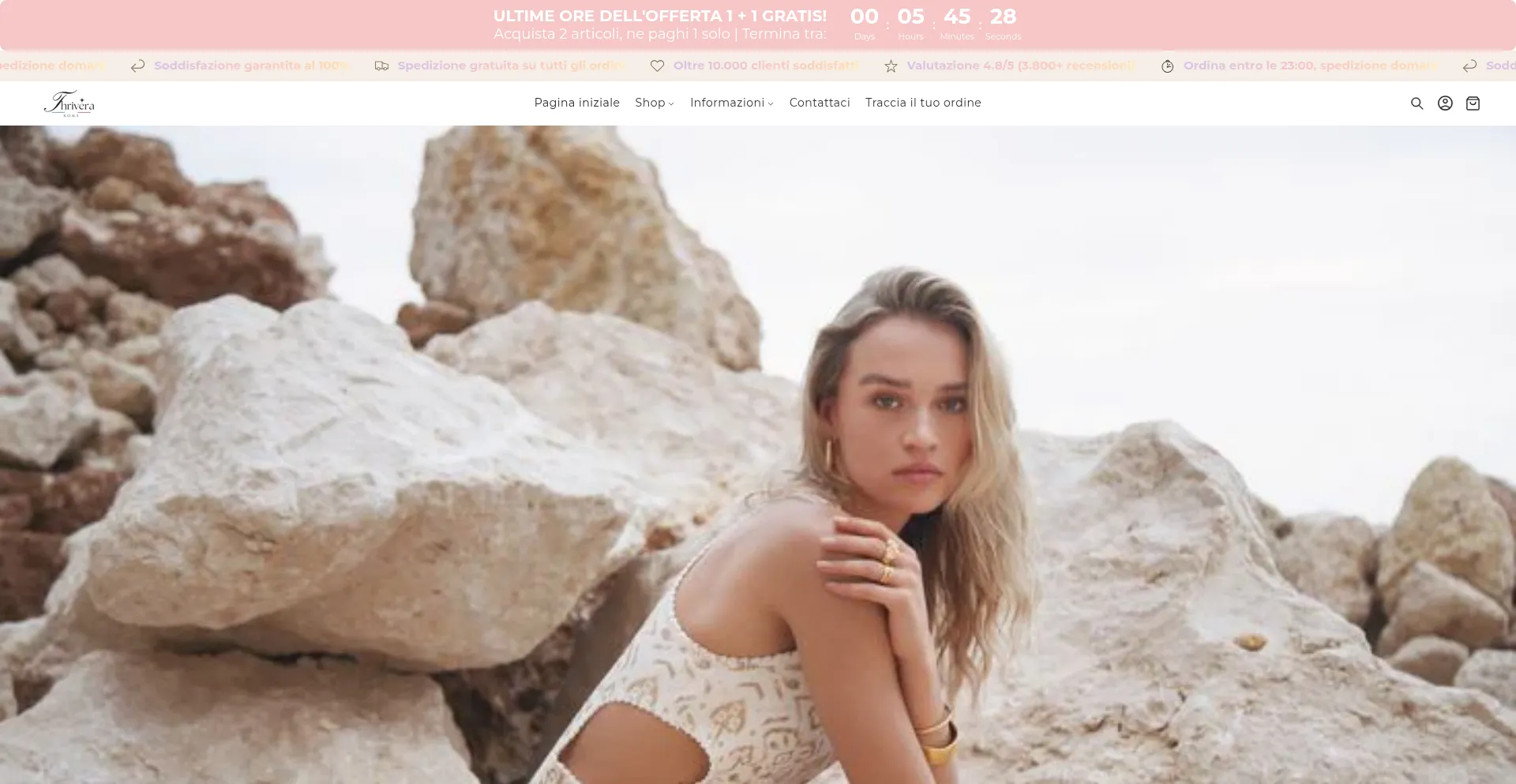 Website screenshot of Thrivera-jewelry.com