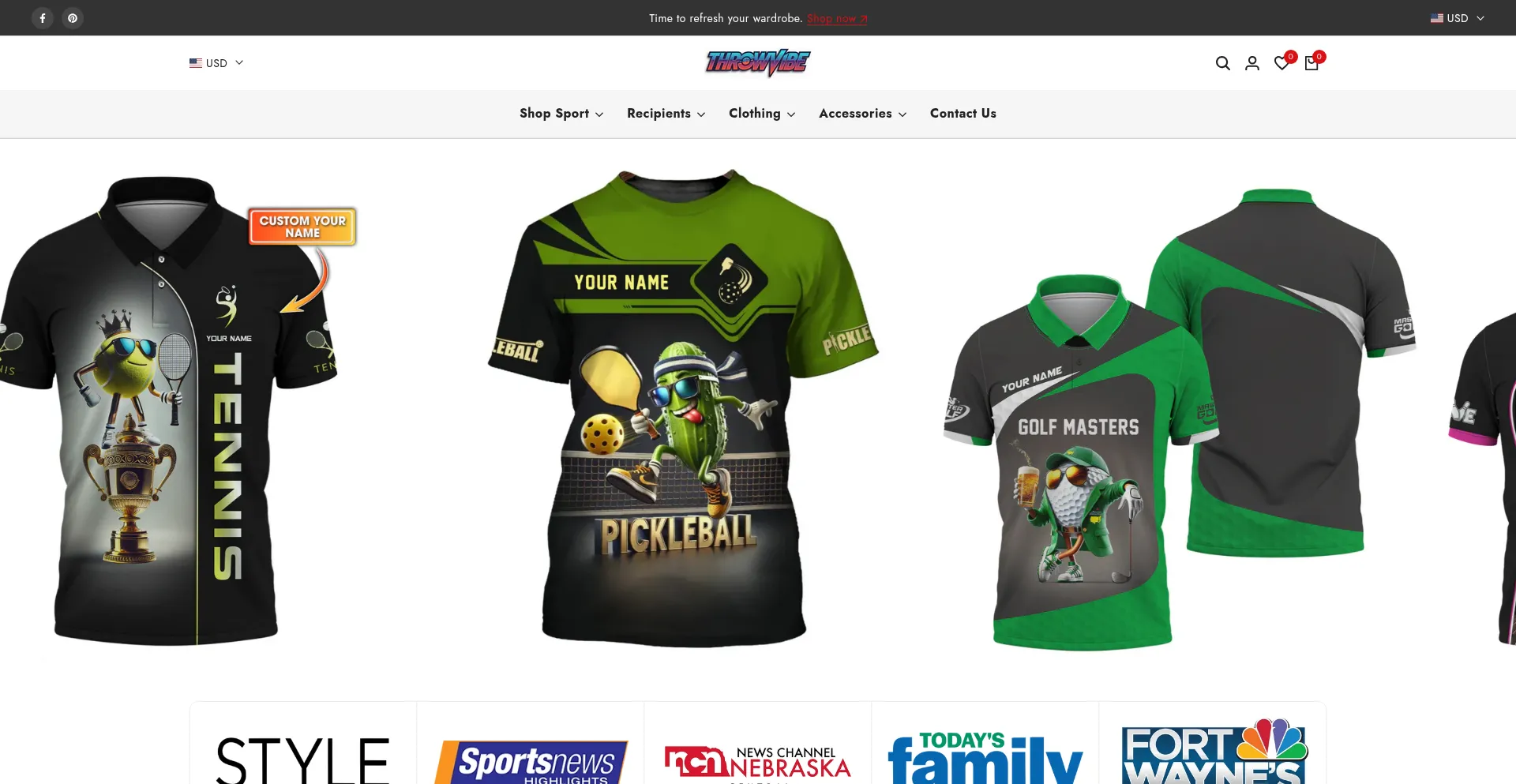 Website screenshot of Throwvibe.com