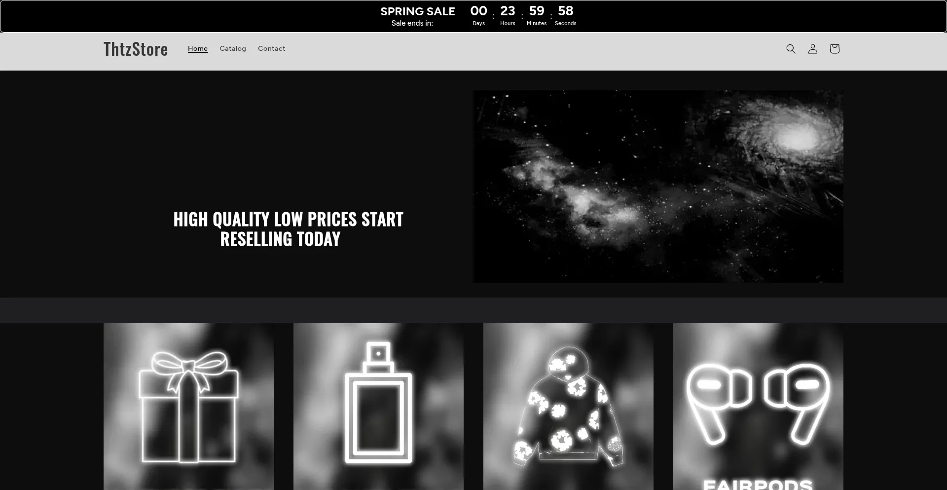 Website screenshot of Thtzresell.com