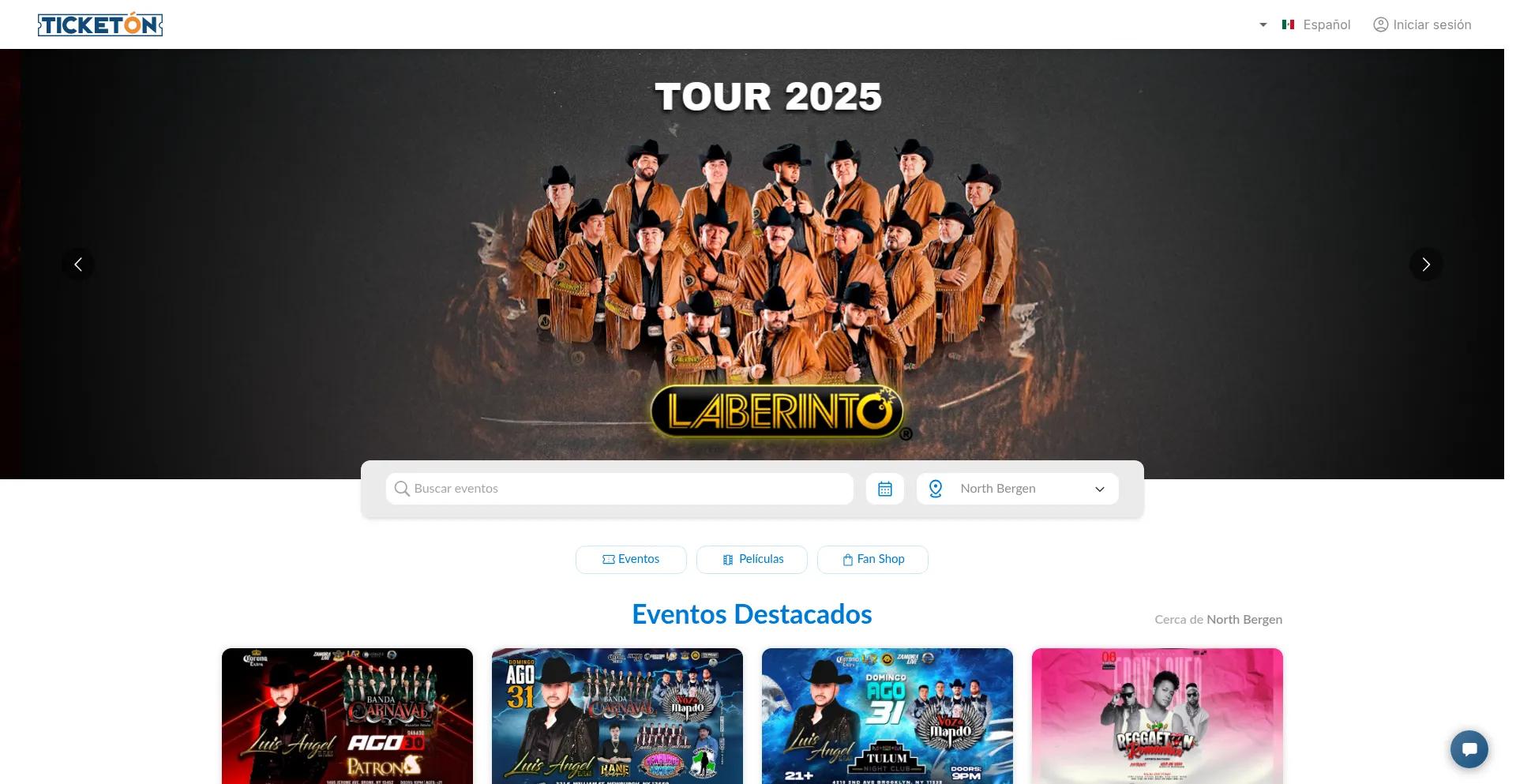 Website screenshot of Ticketon.com