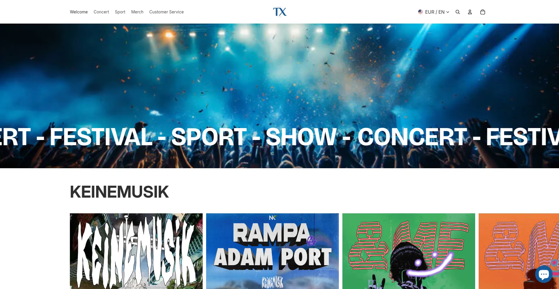 Website screenshot of Tickletix.com