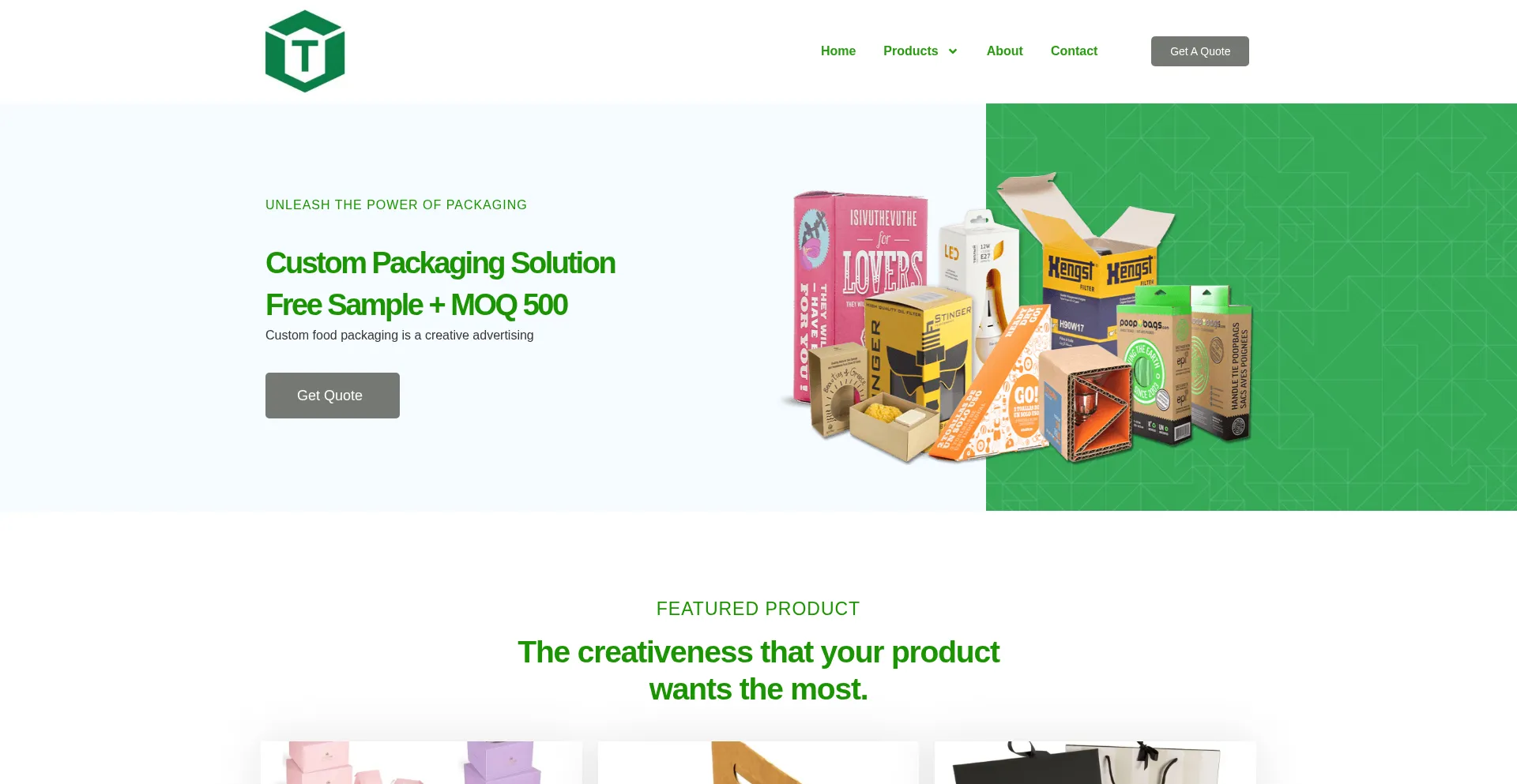 Website screenshot of Tidepack.com