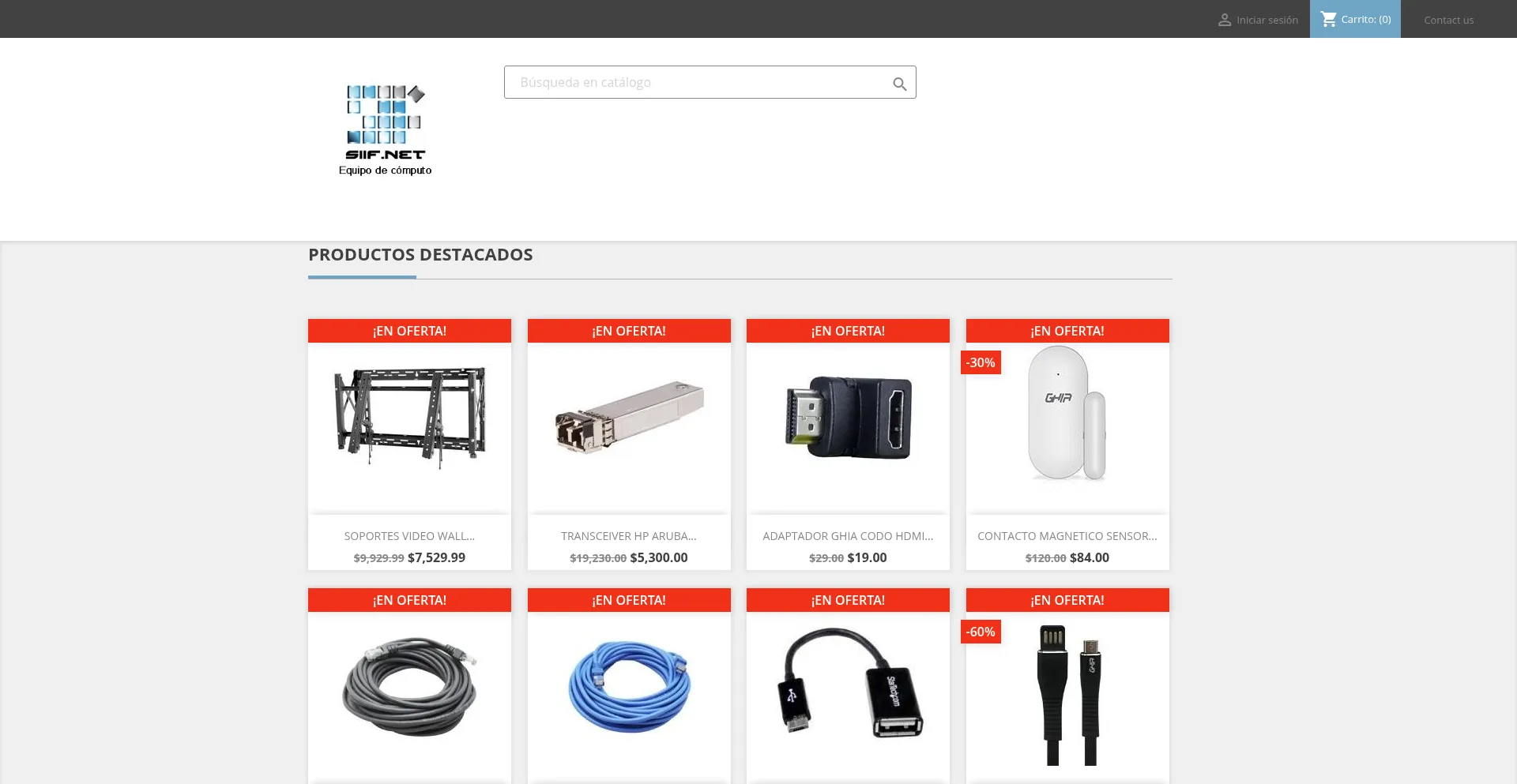 Website screenshot of Tienda.siif.net