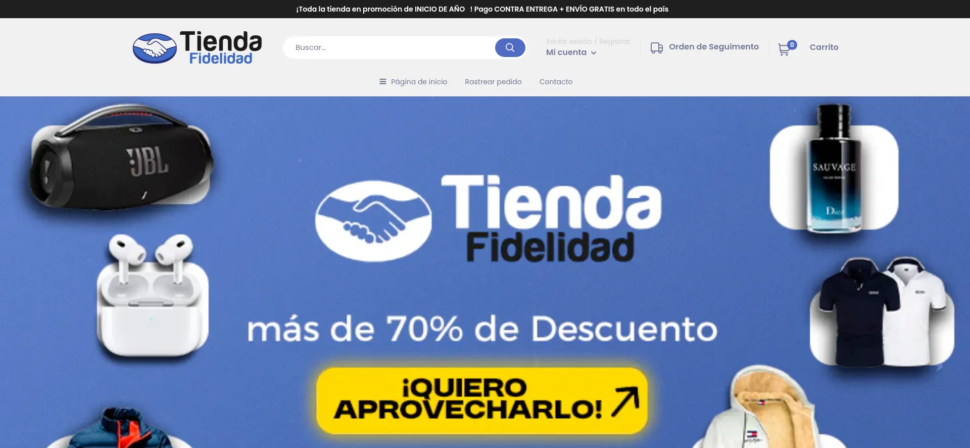 Website screenshot of Tienda-fidelidad.site