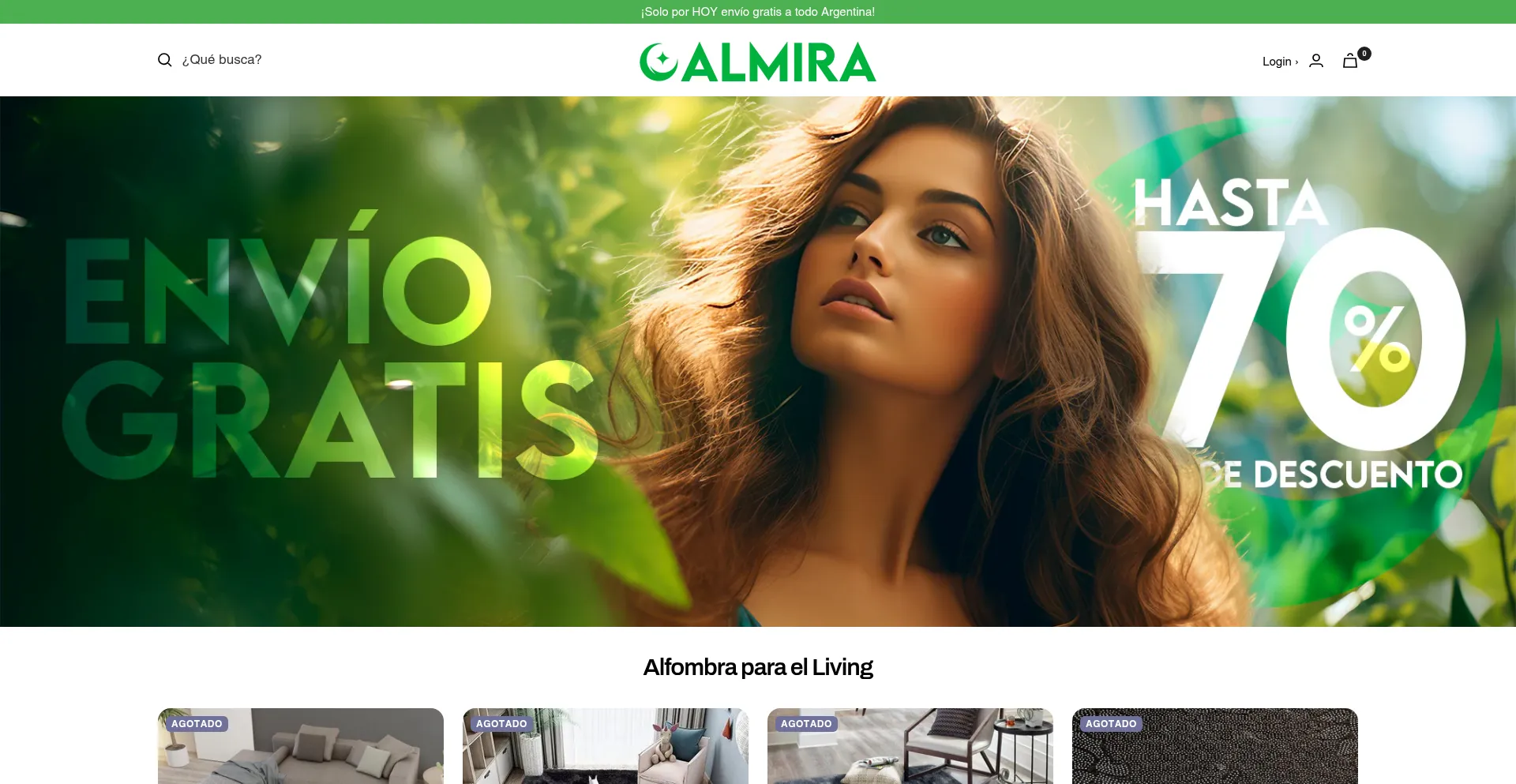 Website screenshot of Tiendaalmira.com
