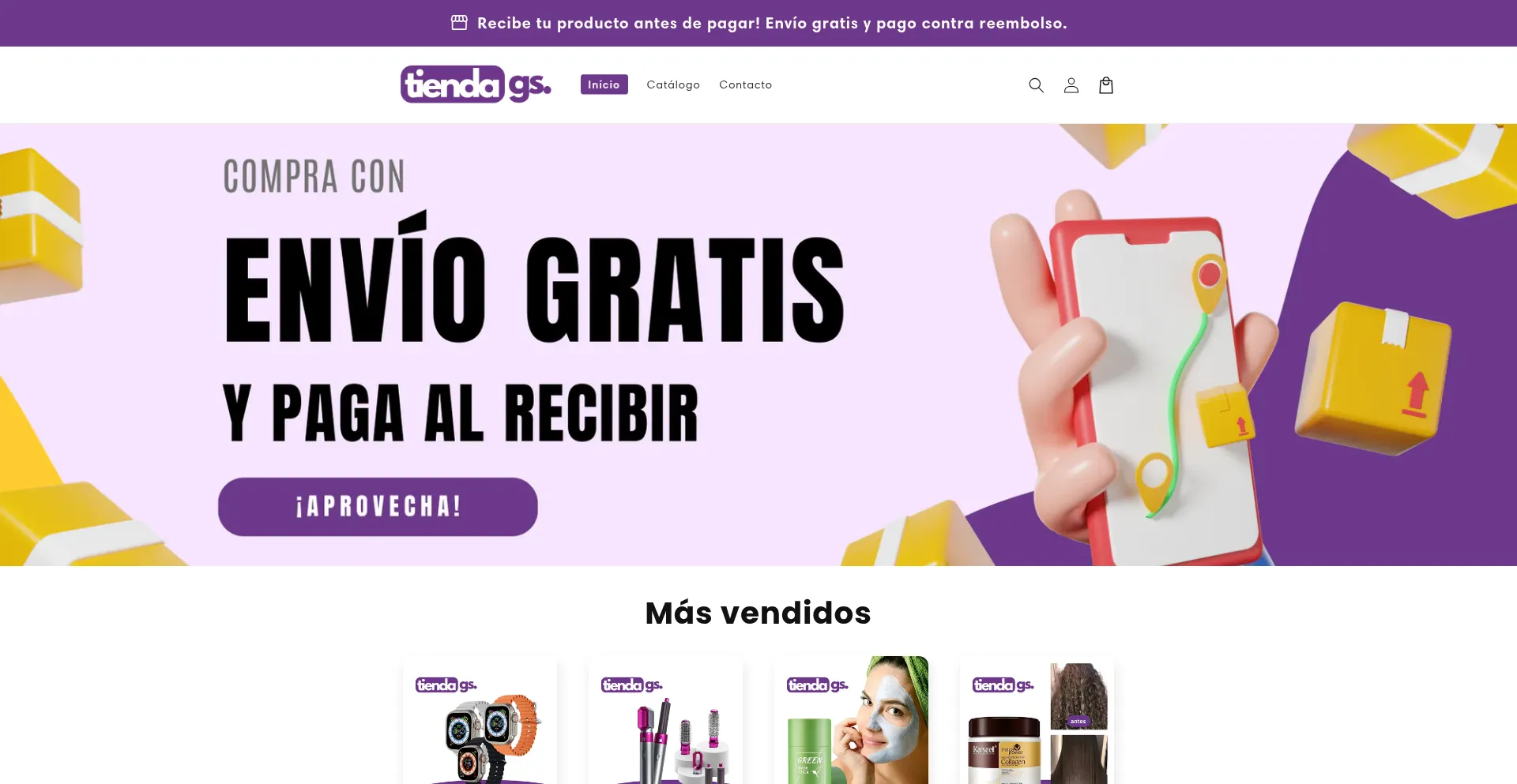Website screenshot of Tiendags.store