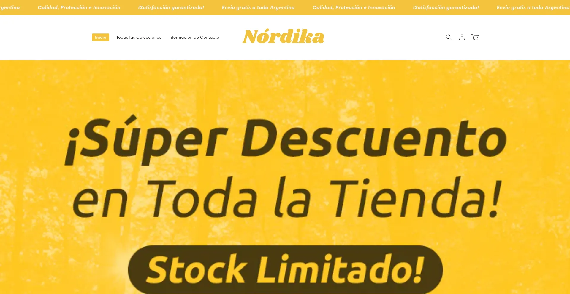 Website screenshot of Tiendanordika.shop