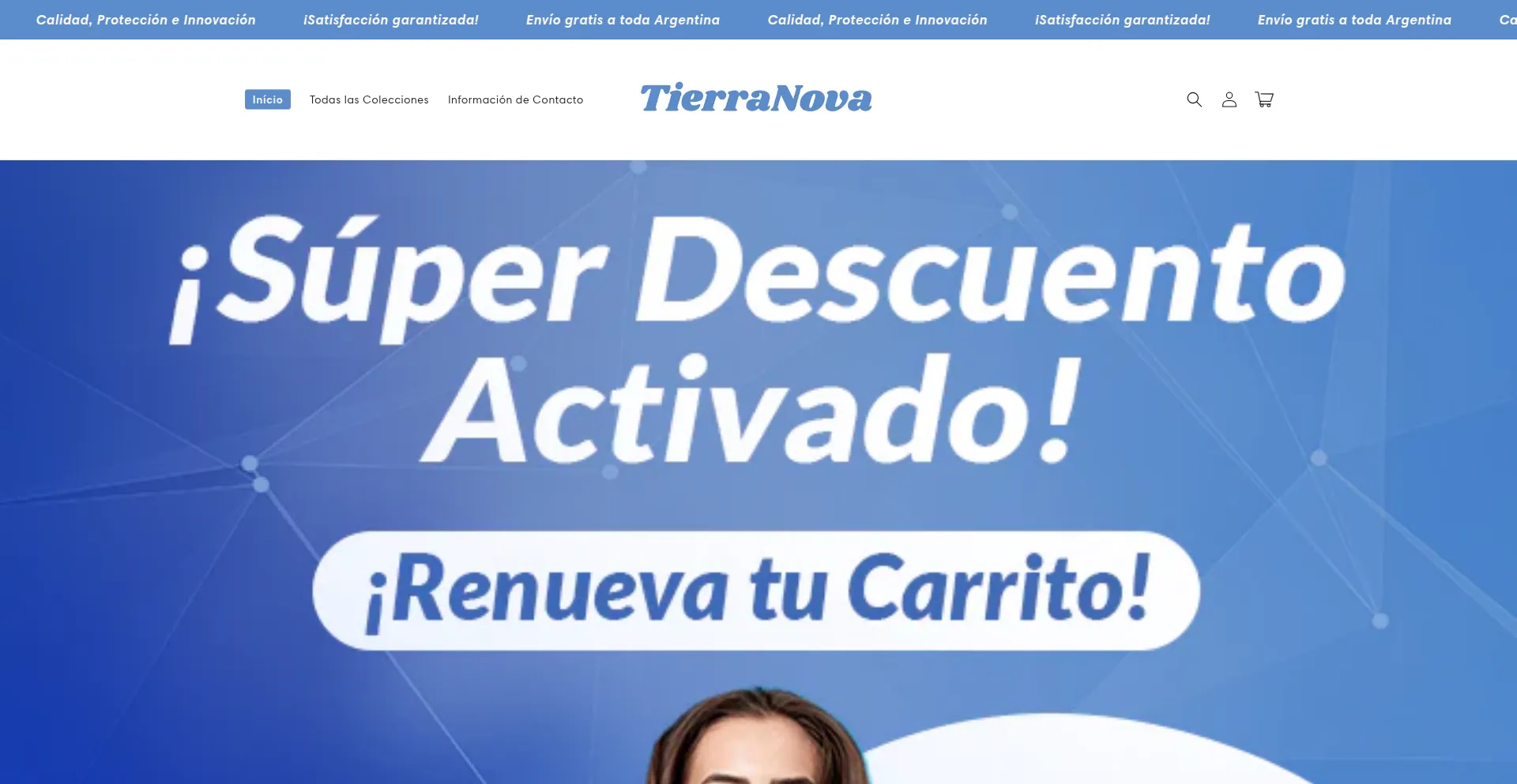 Website screenshot of Tierranova.shop