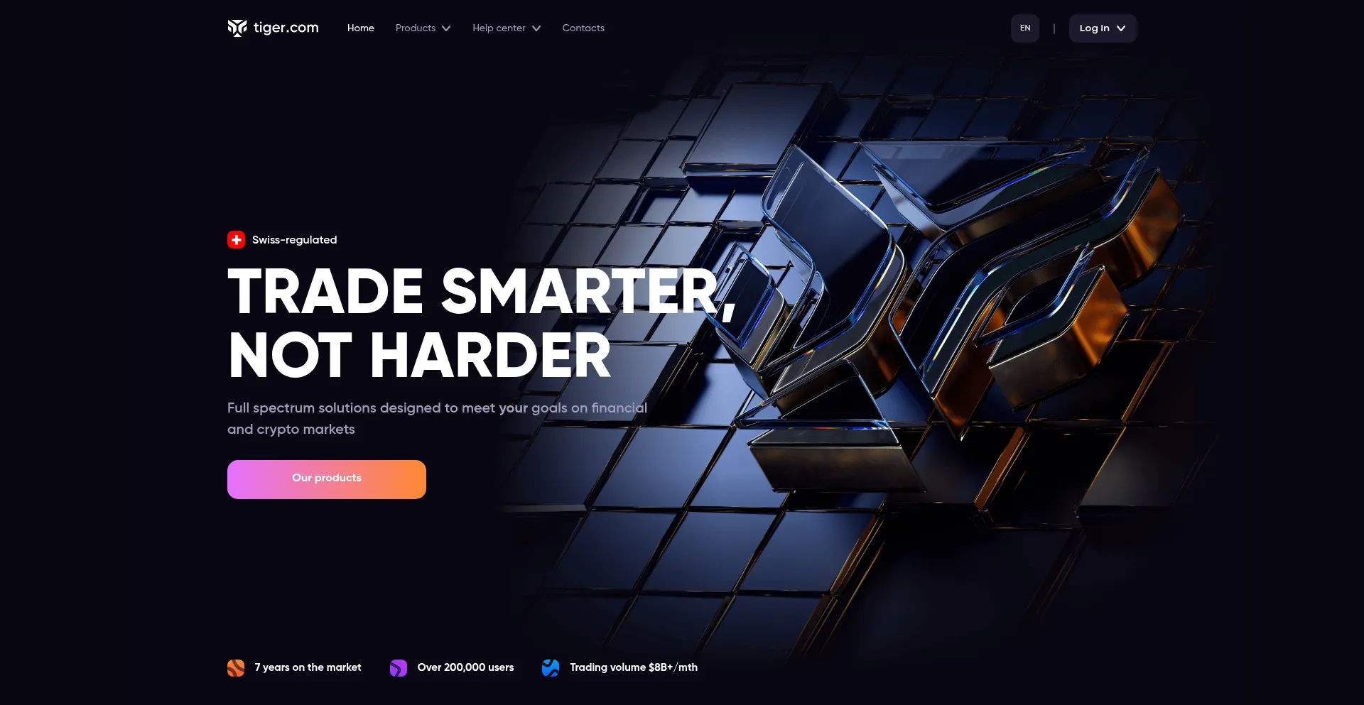 Website screenshot of Tiger.com