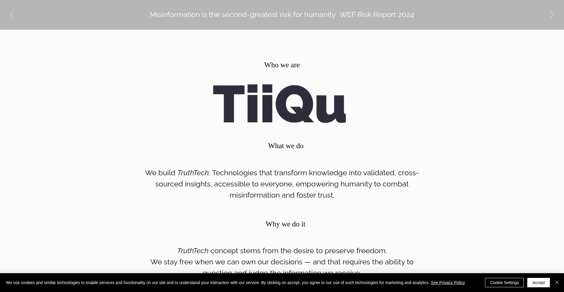 Website screenshot of Tiiqu.com