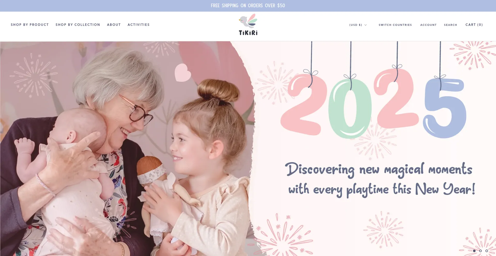 Website screenshot of Tikiritoys.com