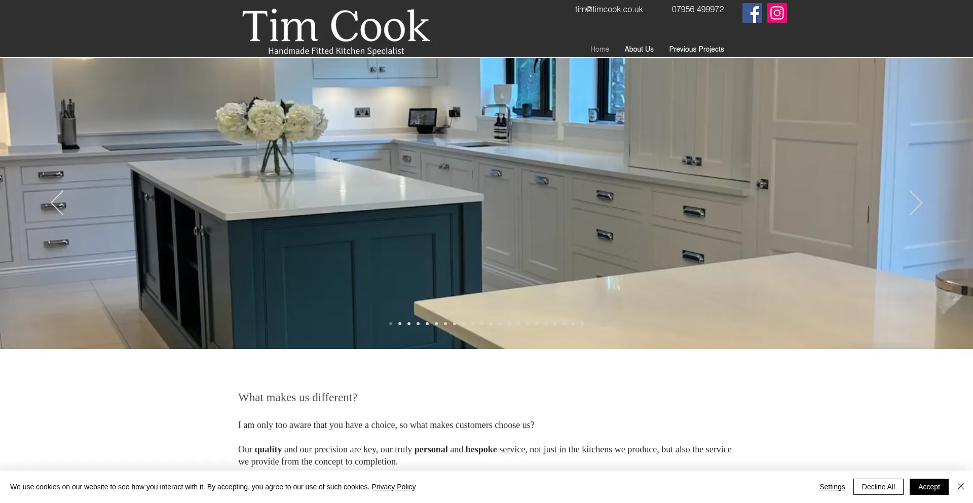 Website screenshot of Timcook.co.uk