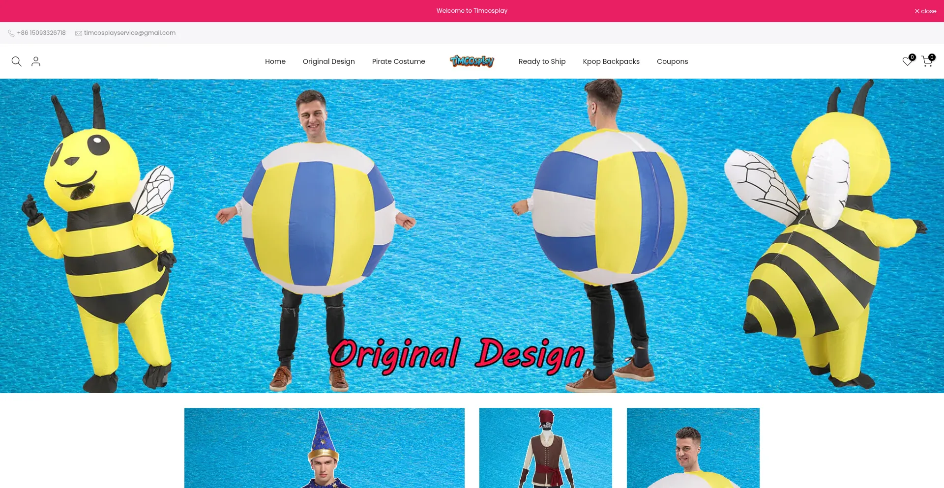 Website screenshot of Timcosplay.com