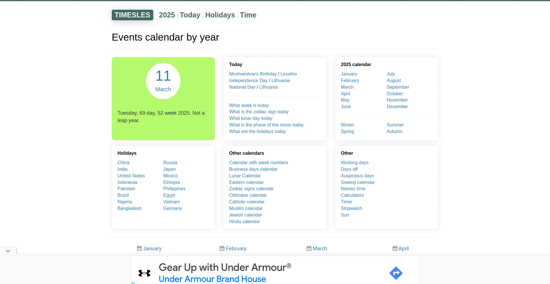 Website screenshot of Timesles.com