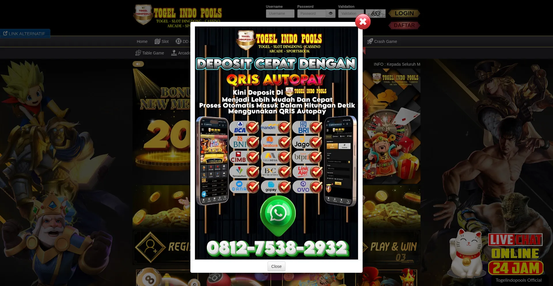 Website screenshot of Tindogelap.click