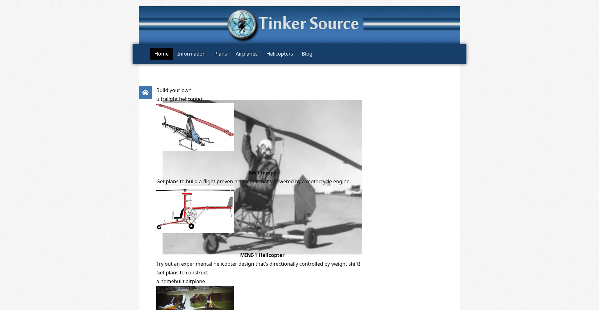 Website screenshot of Tinkersource.com