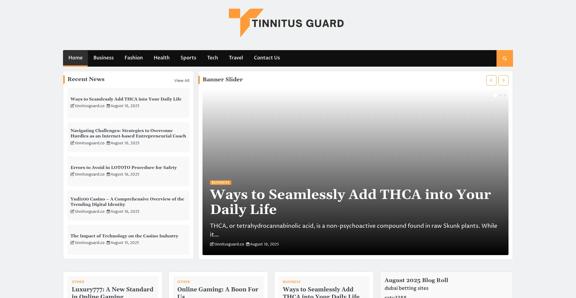 Website screenshot of Tinnitusguard.co