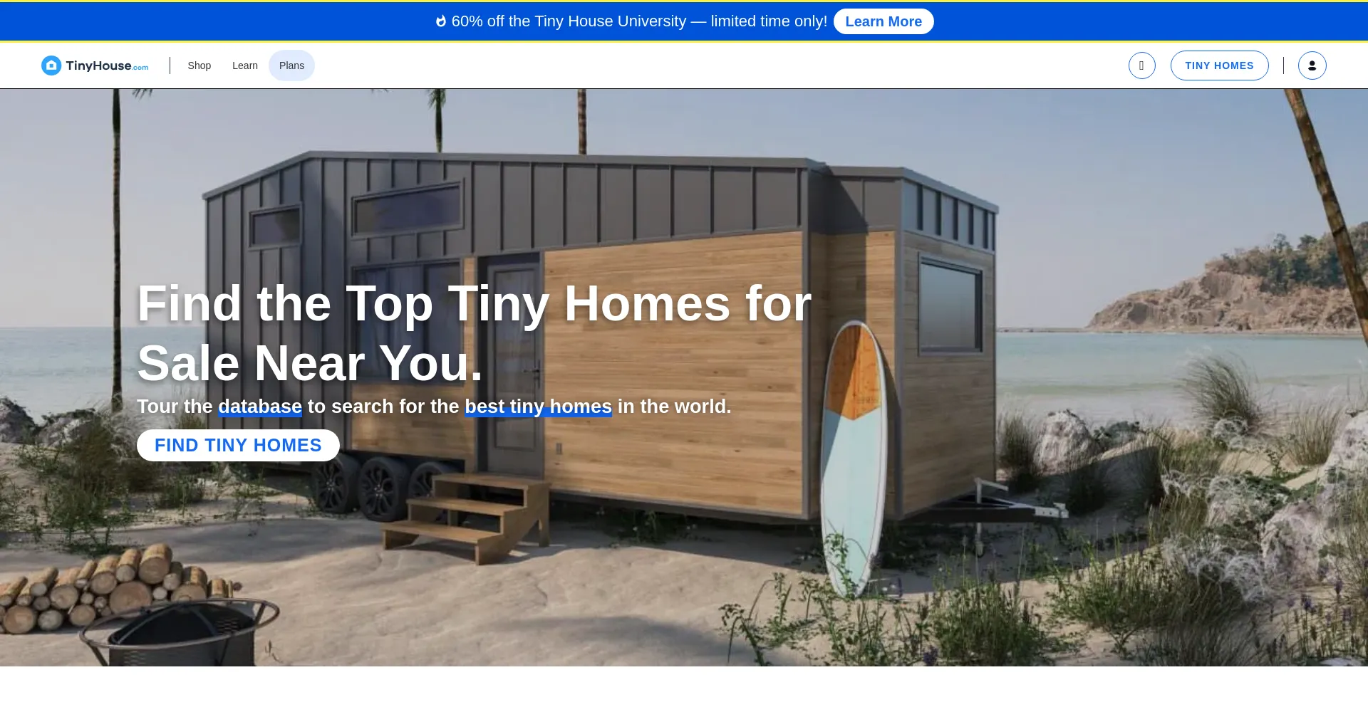 Website screenshot of Tinyhouse.com