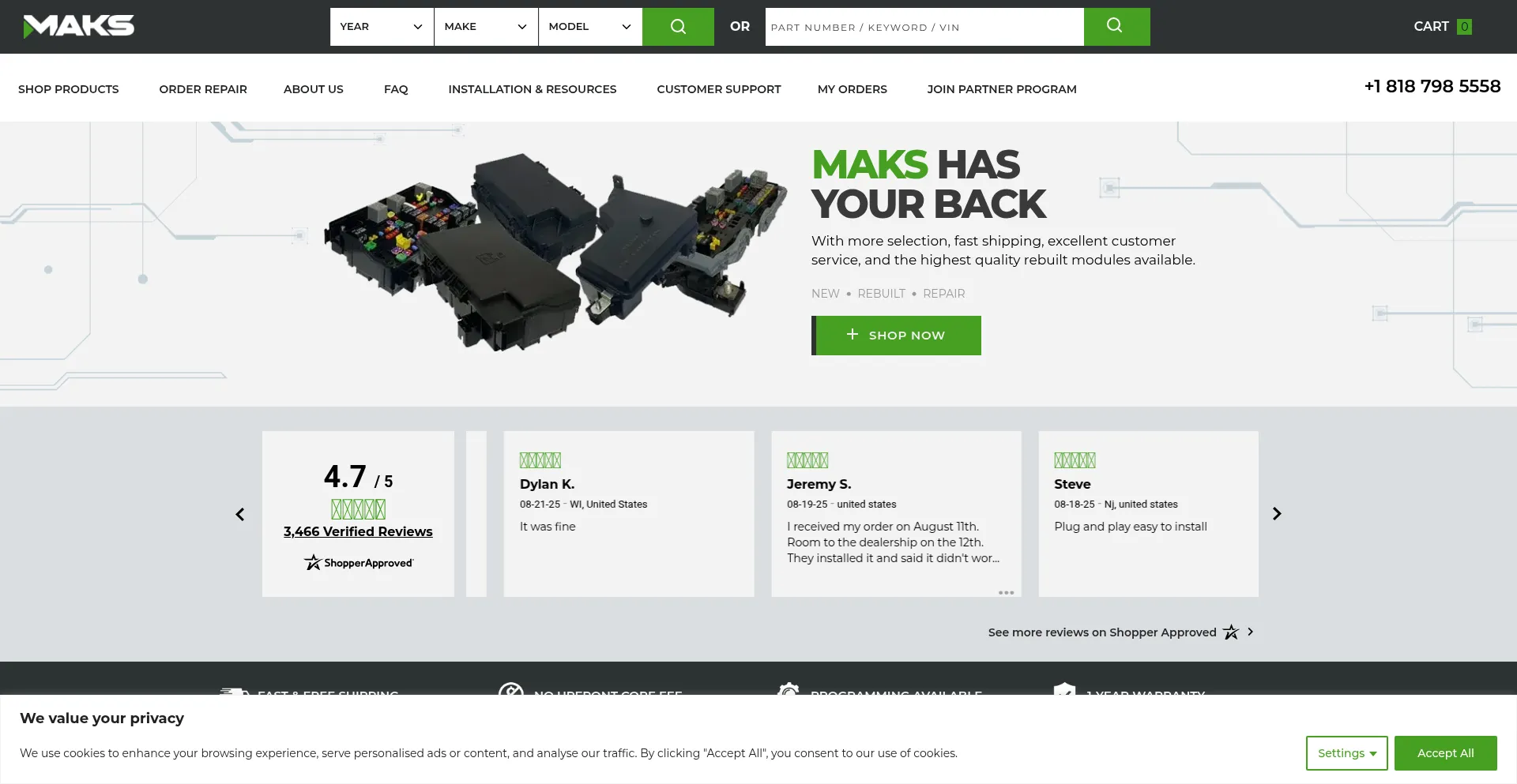 Website screenshot of Tipmrebuilders.com