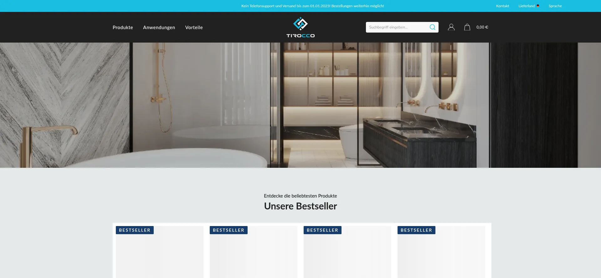 Website screenshot of Tirocco.com