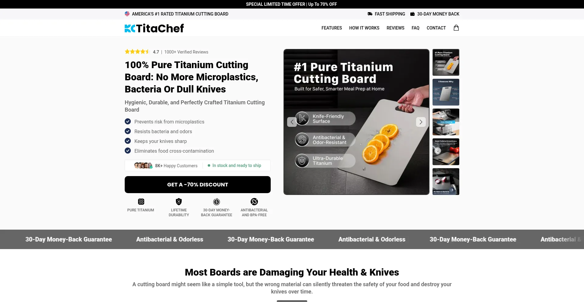 Website screenshot of Titachef.com
