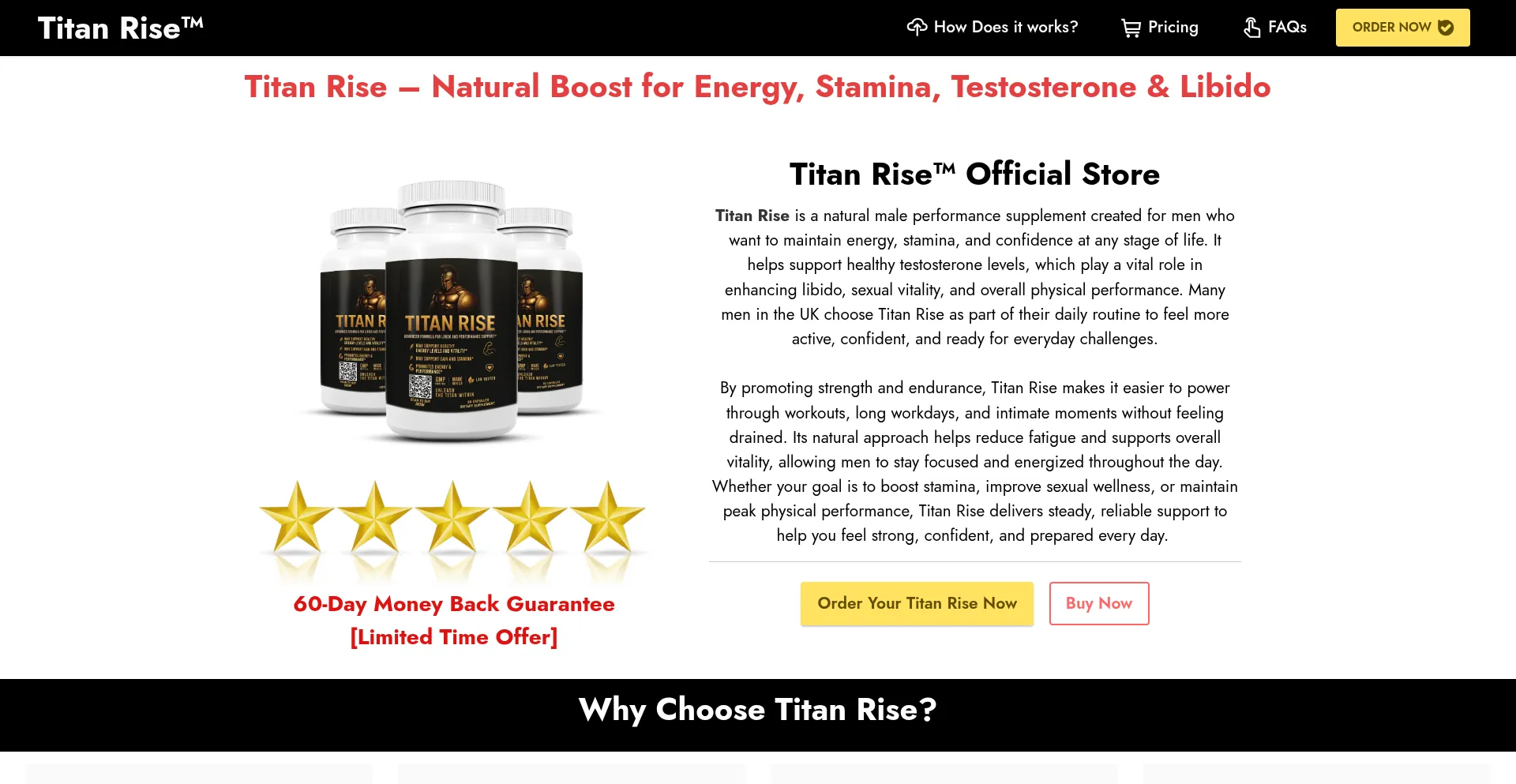 Website screenshot of Titan-rise.uk