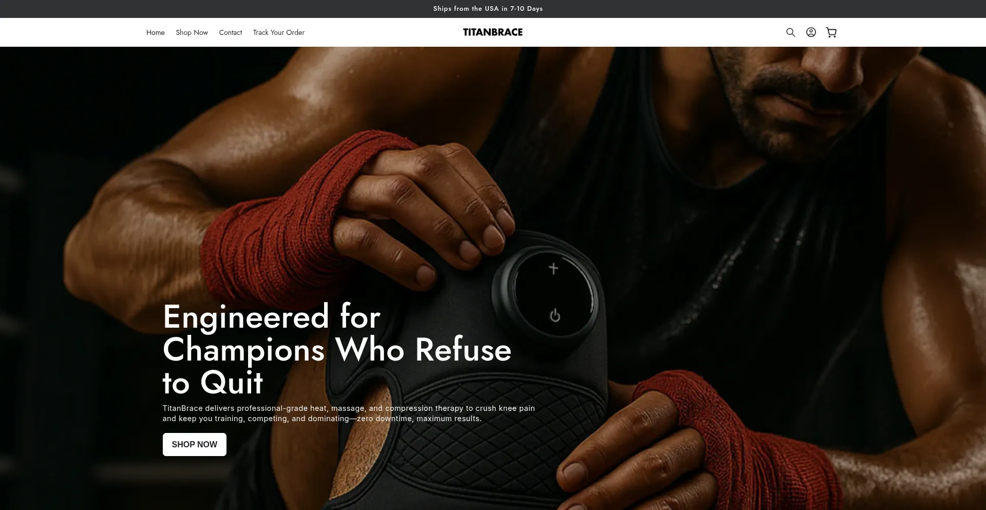 Website screenshot of Titanbrace.com