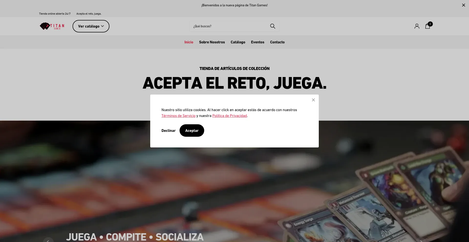 Website screenshot of Titanhobbygames.com