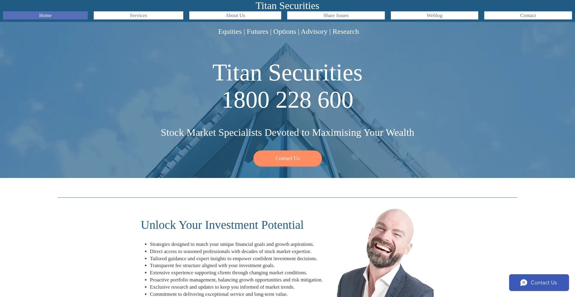 Website screenshot of Titansecurities.net
