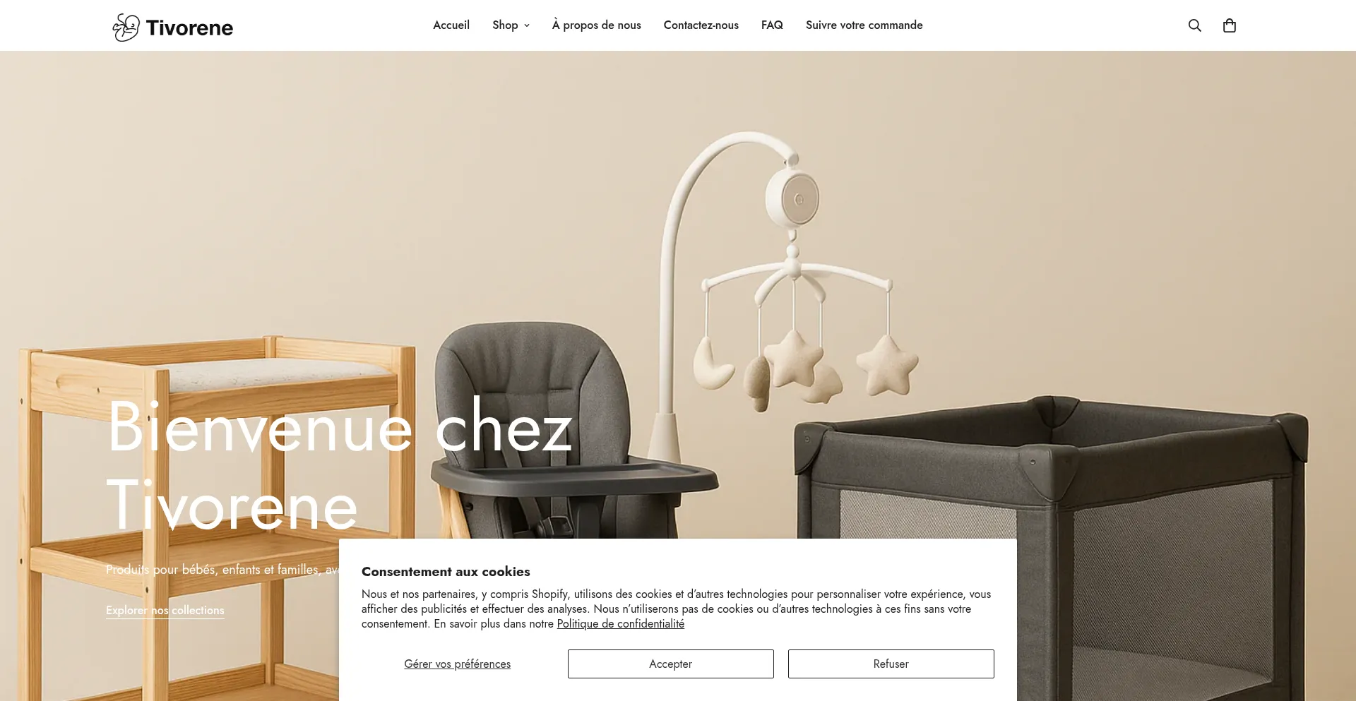 Website screenshot of Tivorene.com