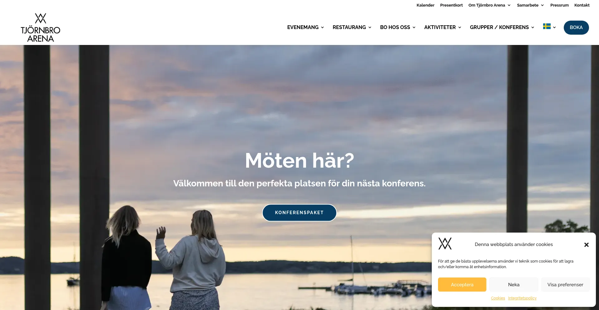 Website screenshot of Tjornbroarena.se