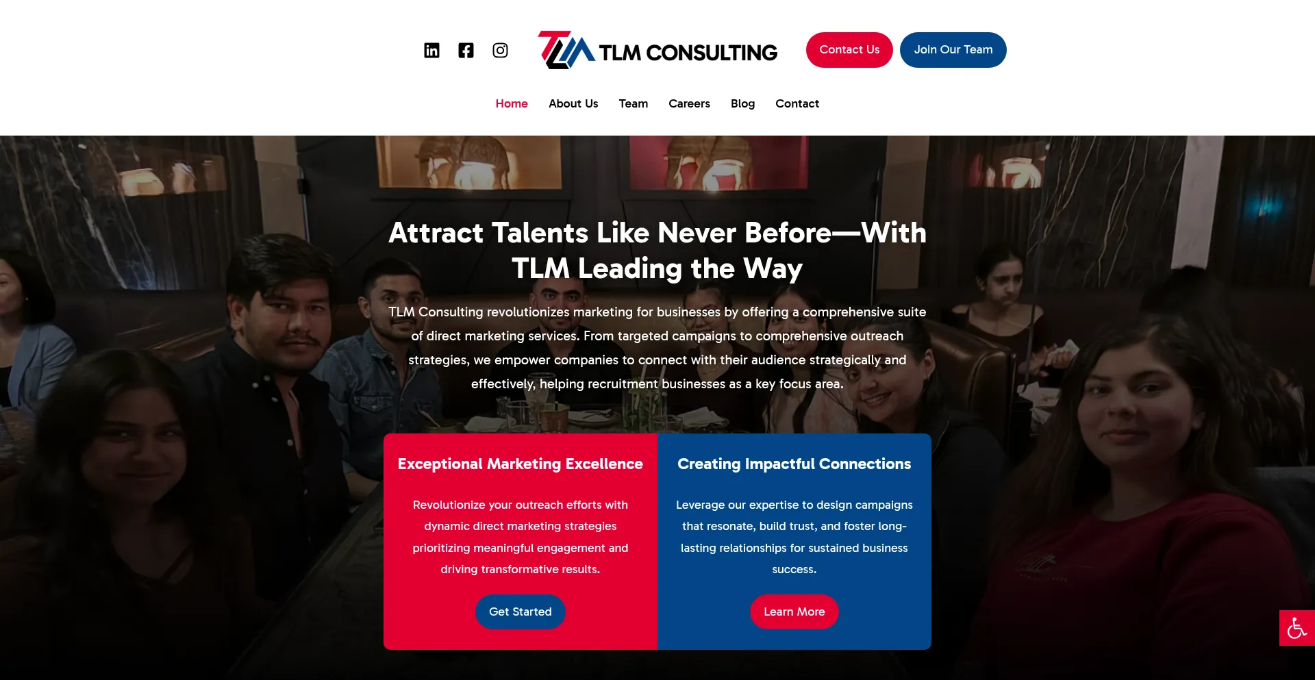 Website screenshot of Tlminc.ca