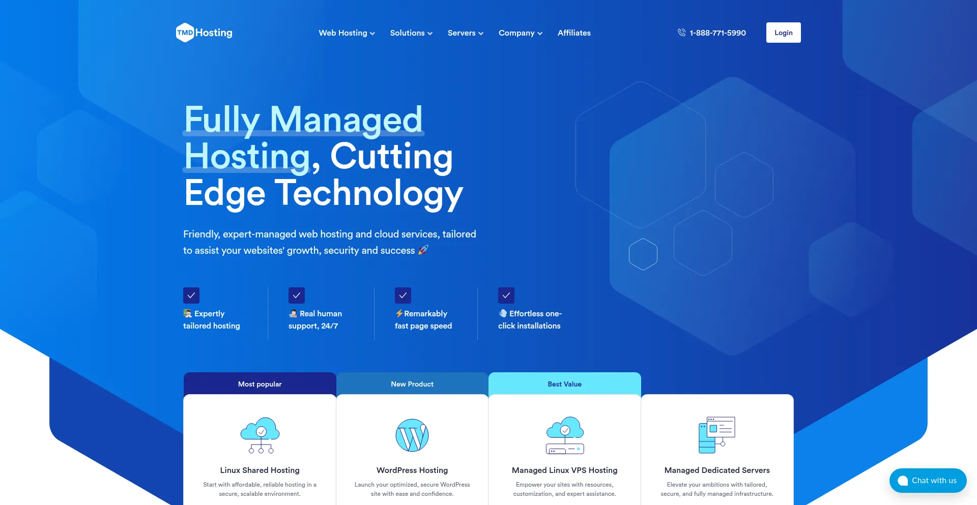 Website screenshot of Tmdhosting.com