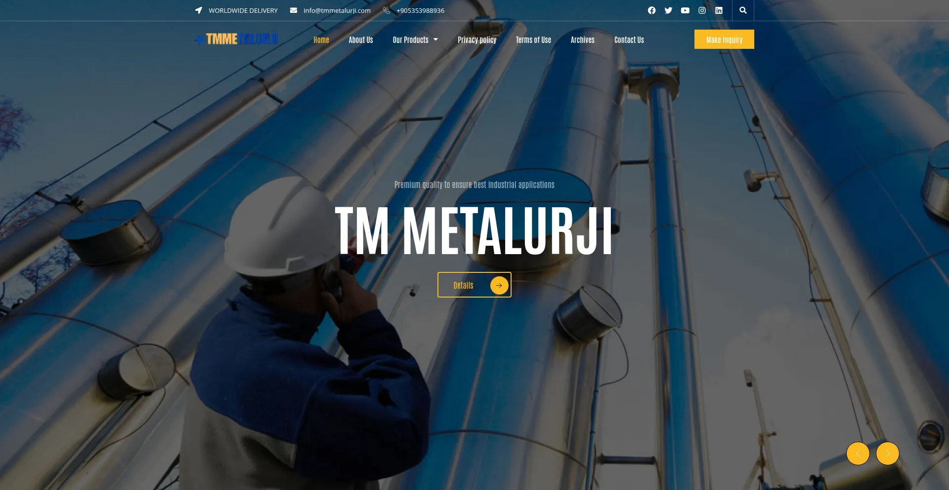 Website screenshot of Tmmetalurji.com