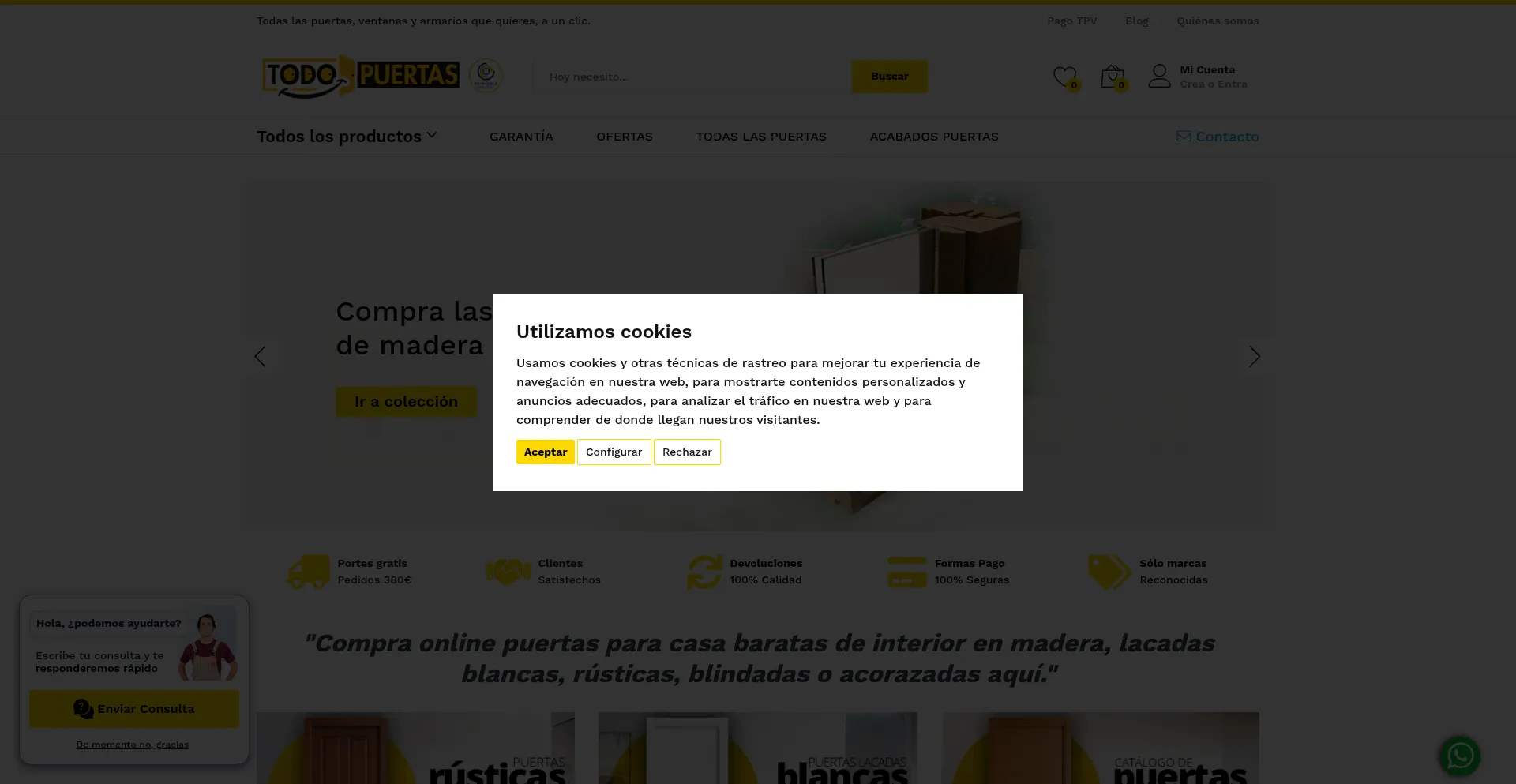 Website screenshot of Todopuertas.net