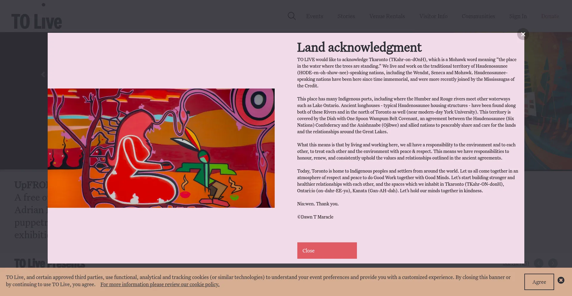Website screenshot of Tolive.com