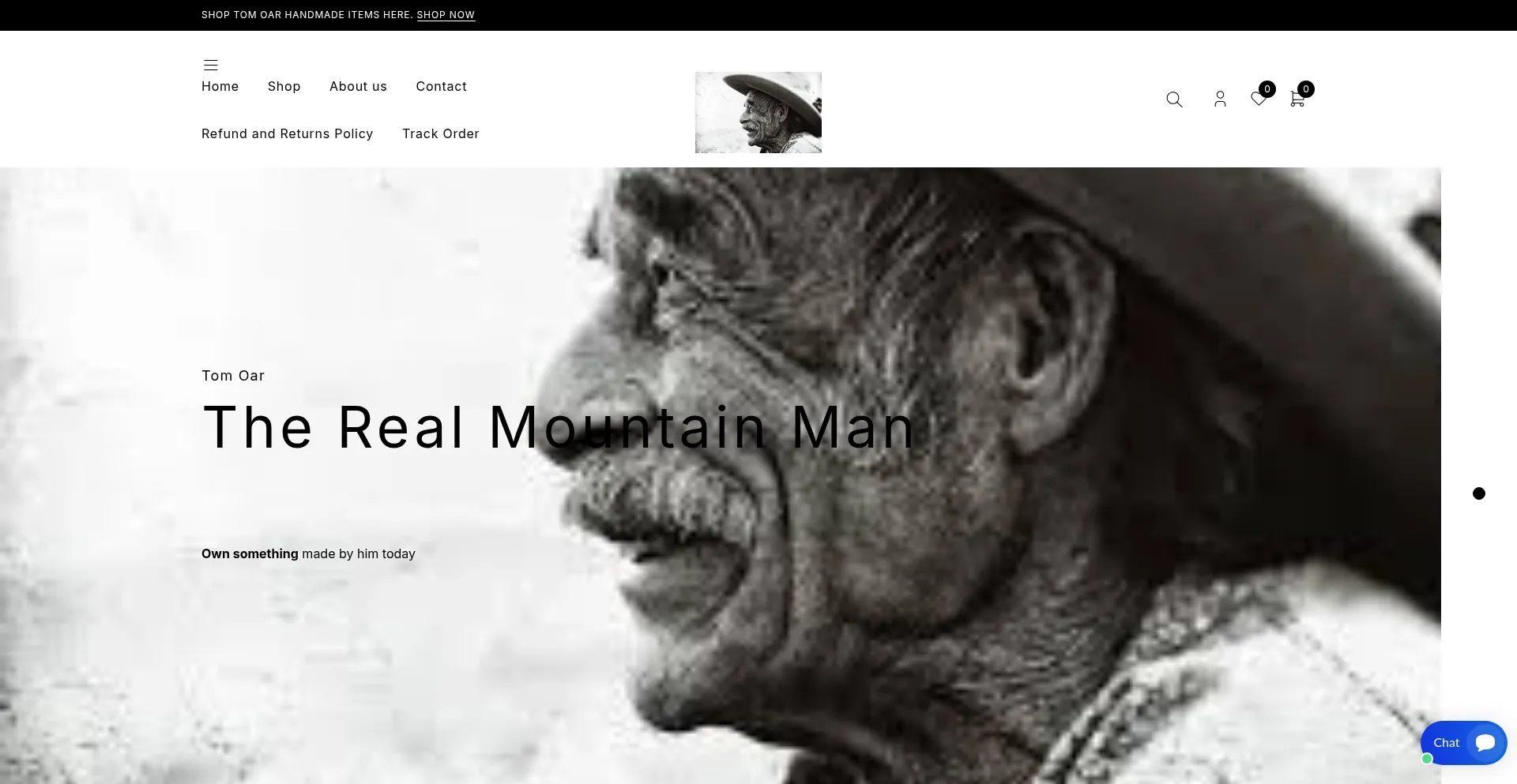 Website screenshot of Tomoarhandcrafts.com