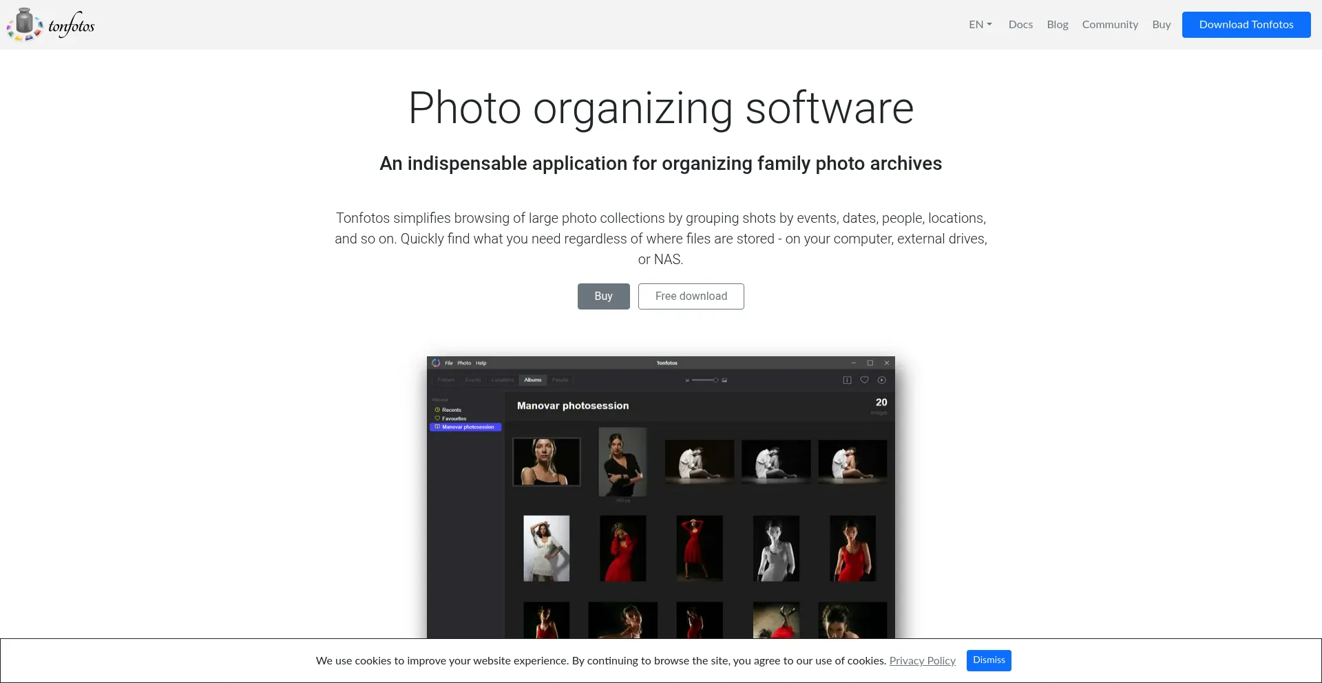 Website screenshot of Tonfotos.com