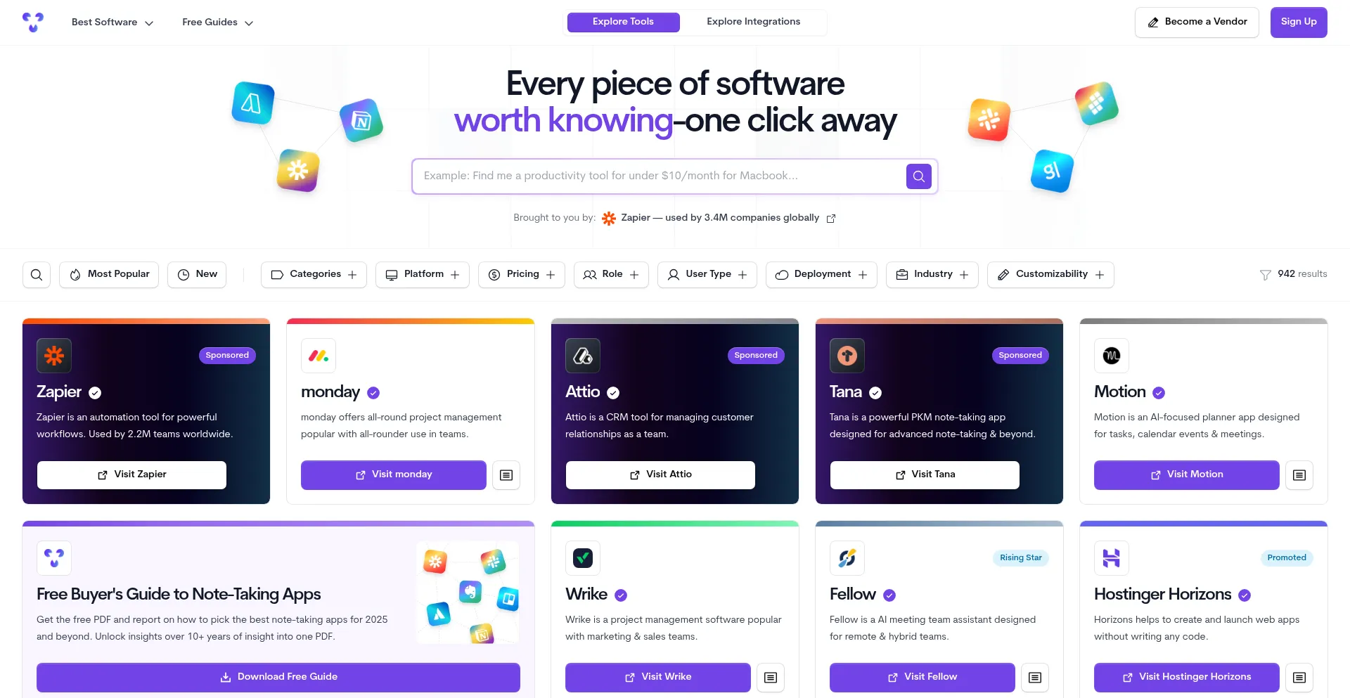 Website screenshot of Toolfinder.co