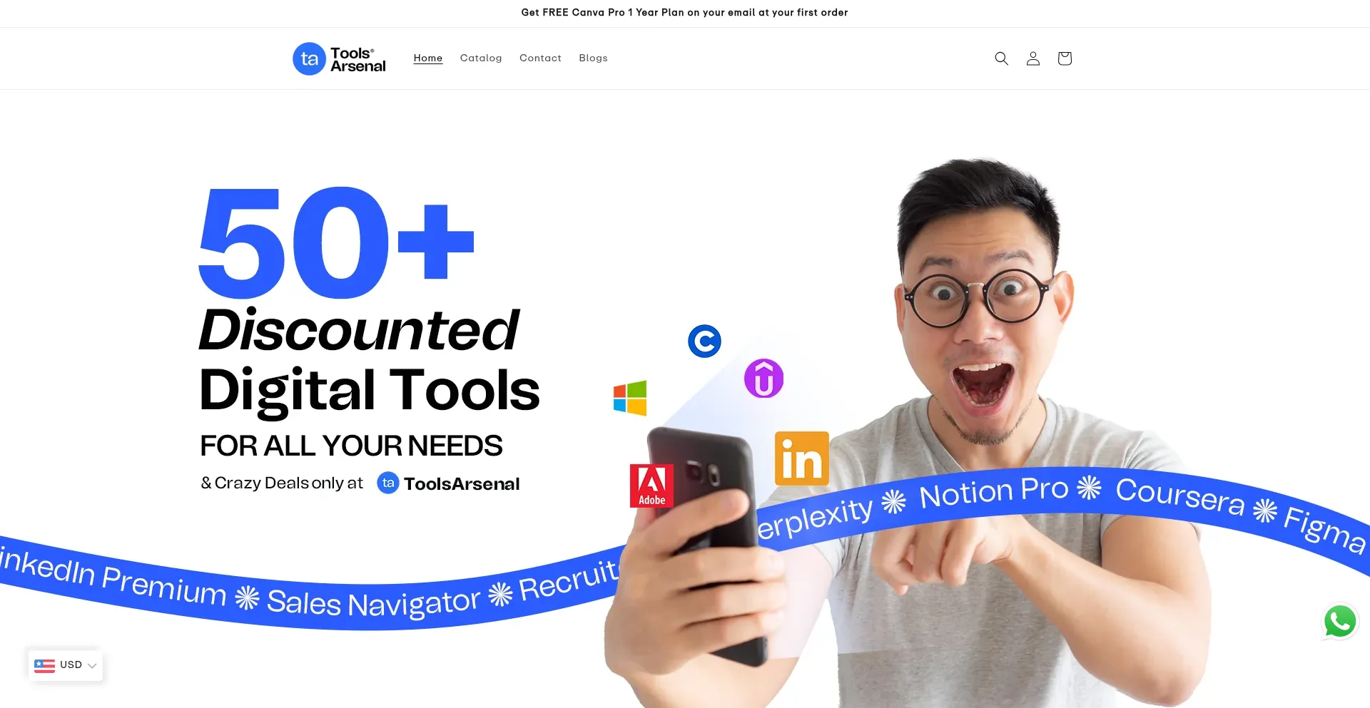 Website screenshot of Toolsarsenal.com