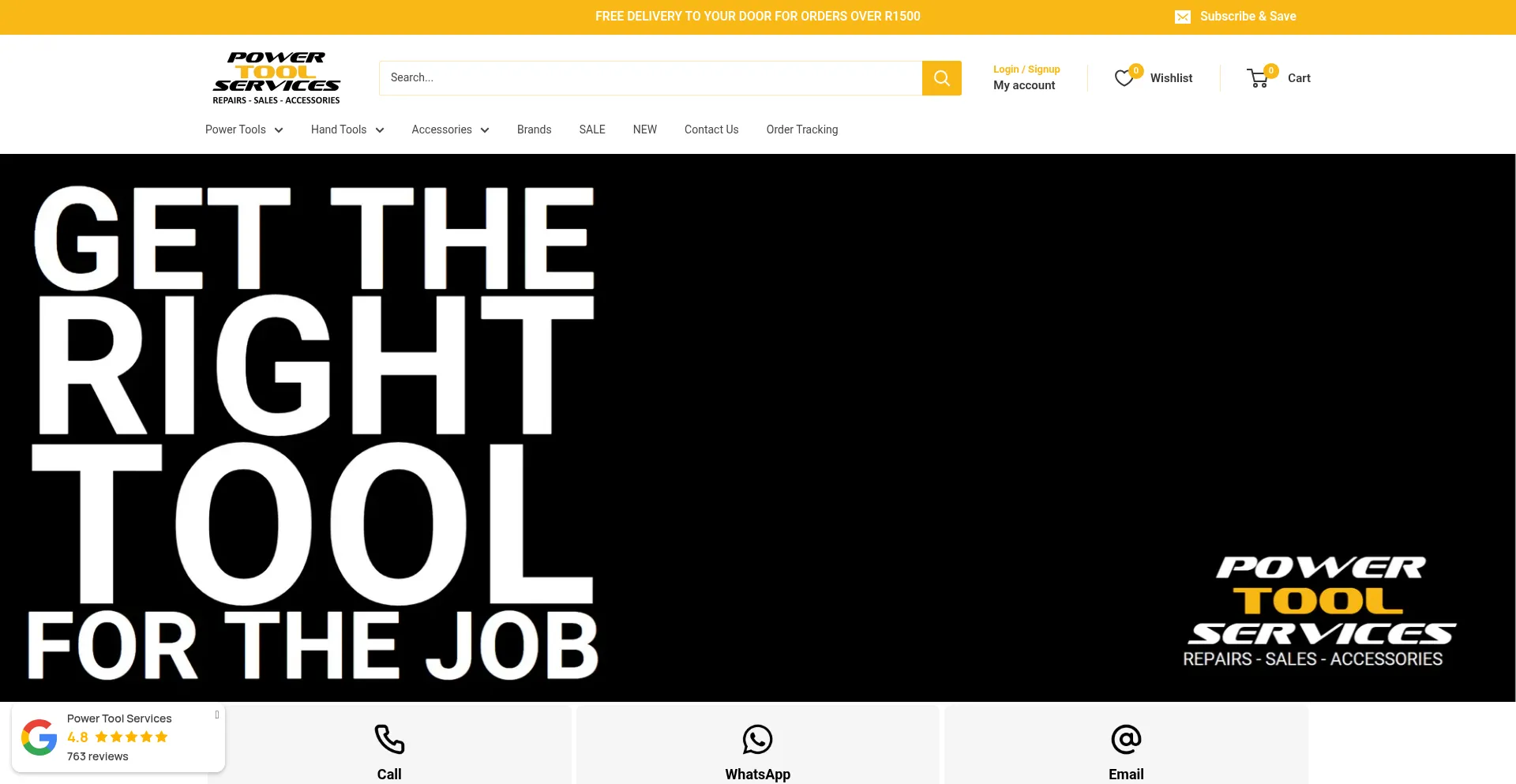 Website screenshot of Toolservices.co.za