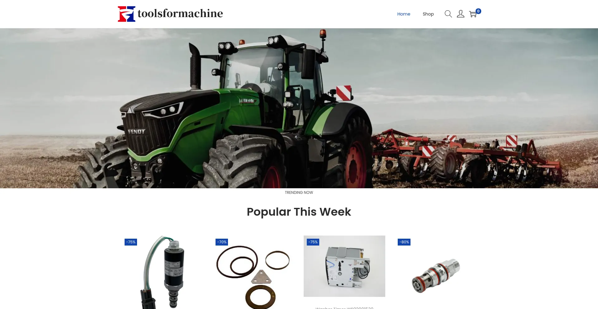 Website screenshot of Toolsformachine.com