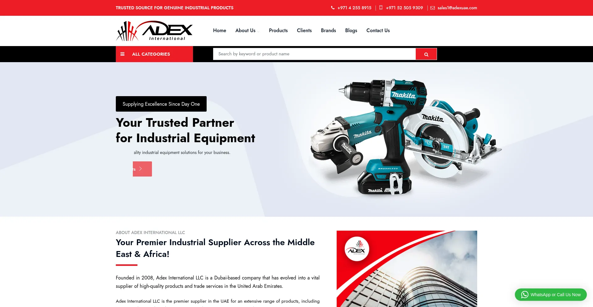 Website screenshot of Toolsmachinerydubai.com