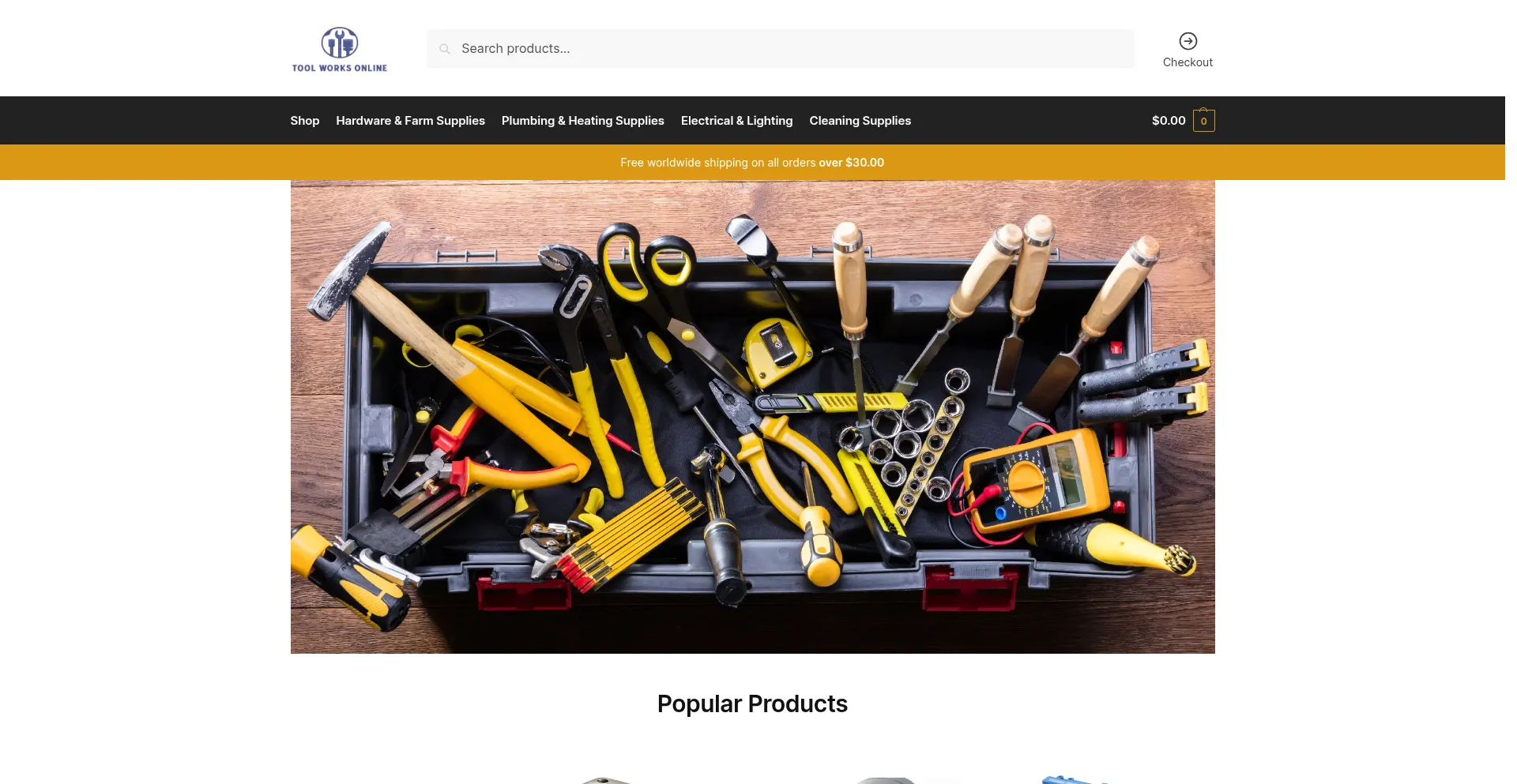 Website screenshot of Toolworksonline.com