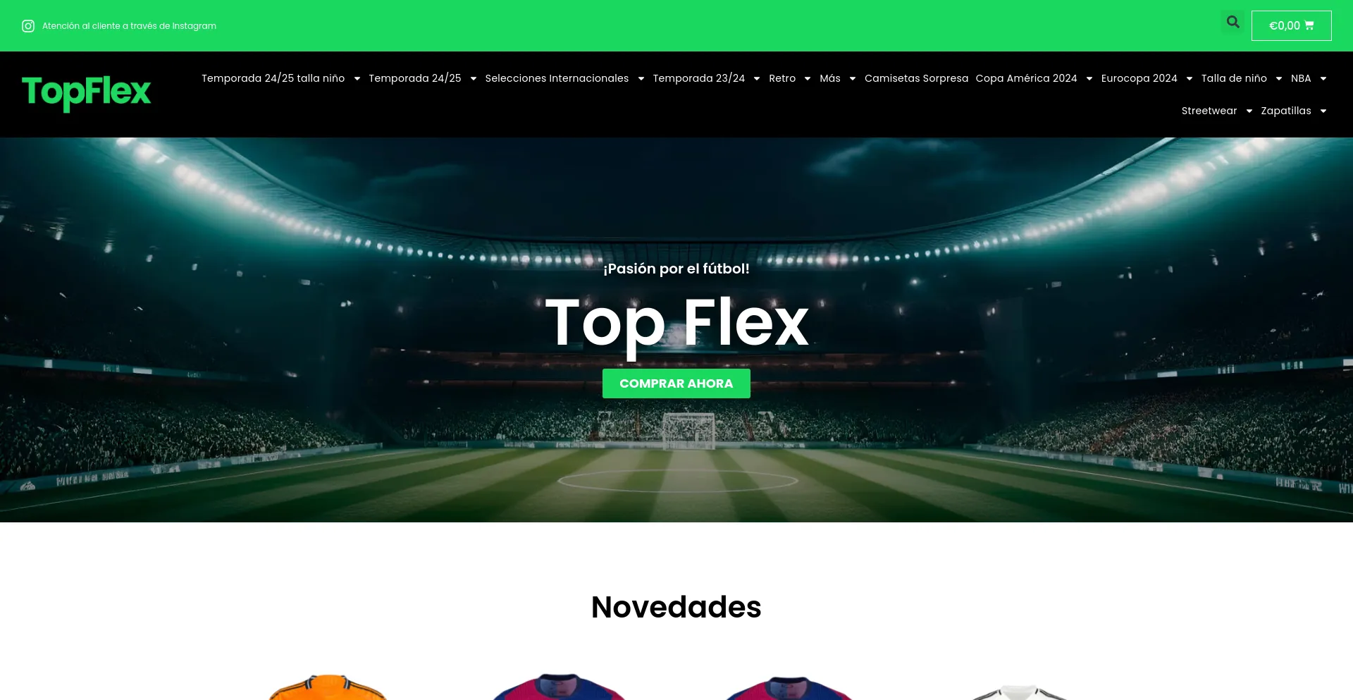 Website screenshot of Topflexweb.com