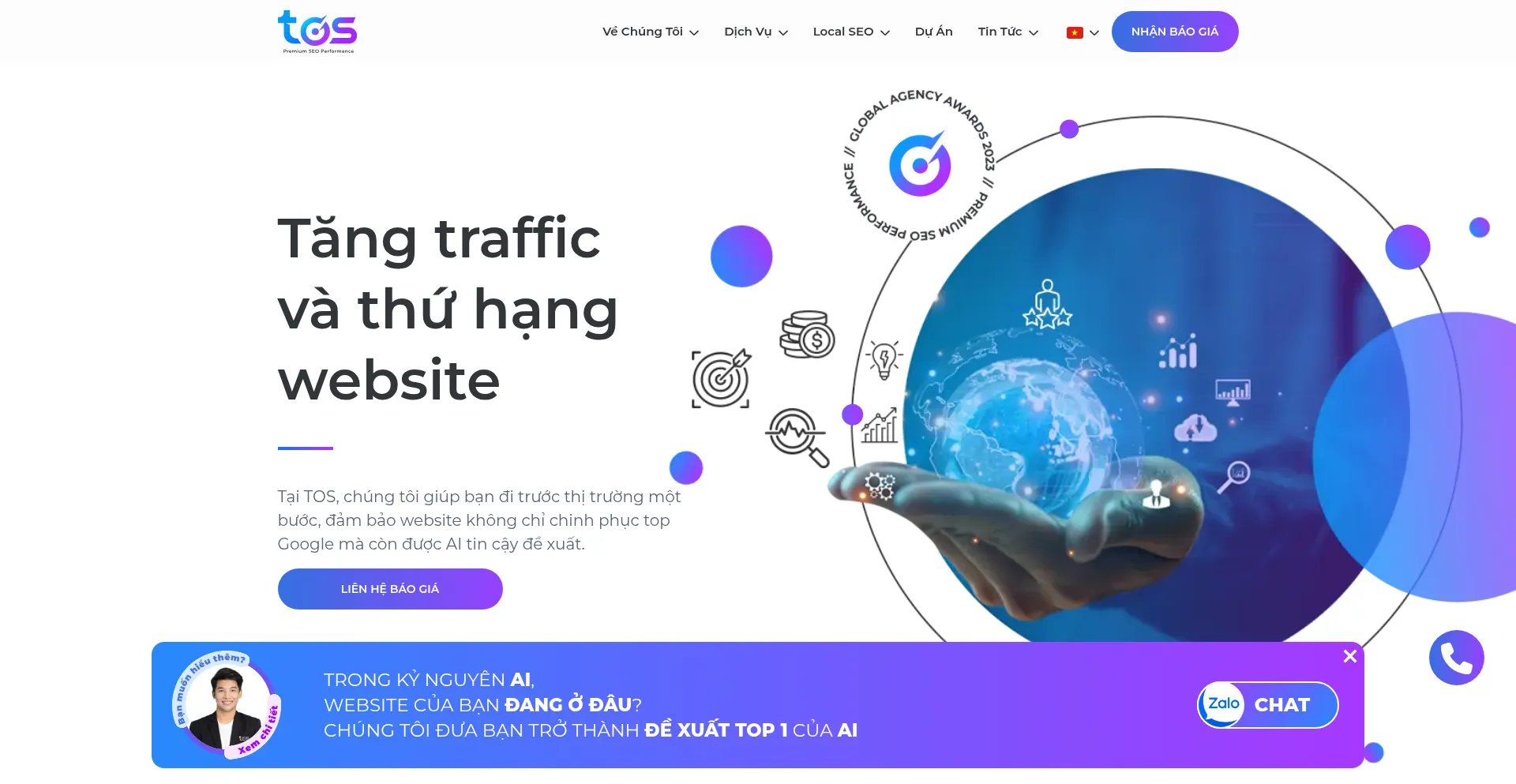 Website screenshot of Toponseek.com