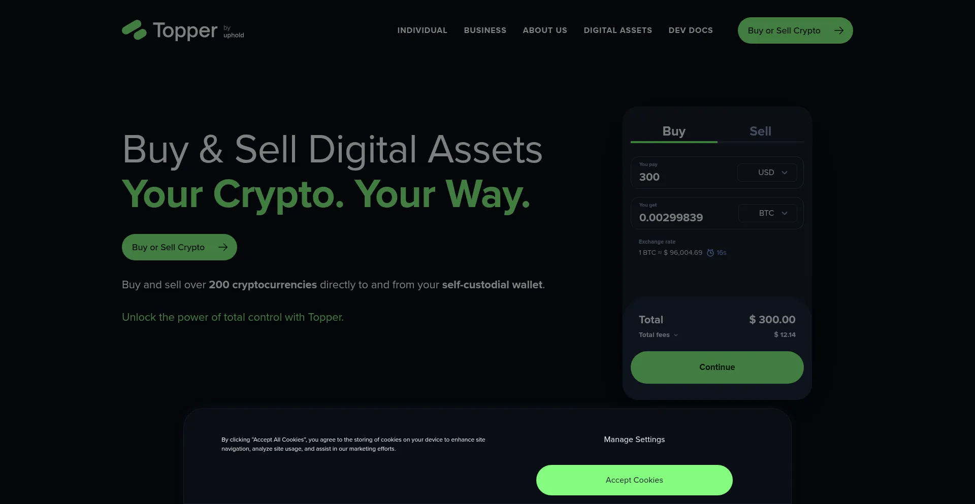 Website screenshot of Topperpay.com