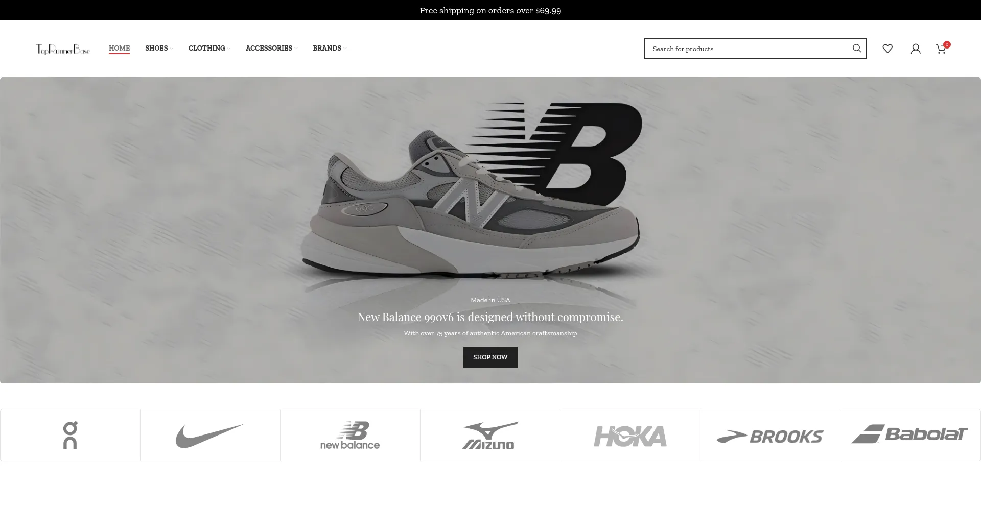 Website screenshot of Toprunnerbase.shop